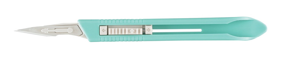 Scalpel Safety Miltex® No. 11 Stainless Steel / Plastic Classic Grip Handle Sterile Disposable by Integra York PA, Inc. (Miltex)  ID 4-511